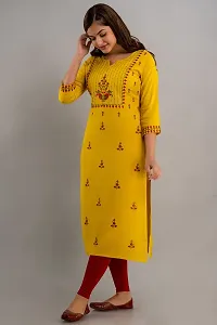 Nishabd Women Embroidered Straight 3/4 Sleeves Round Calf Length Kurta-thumb2