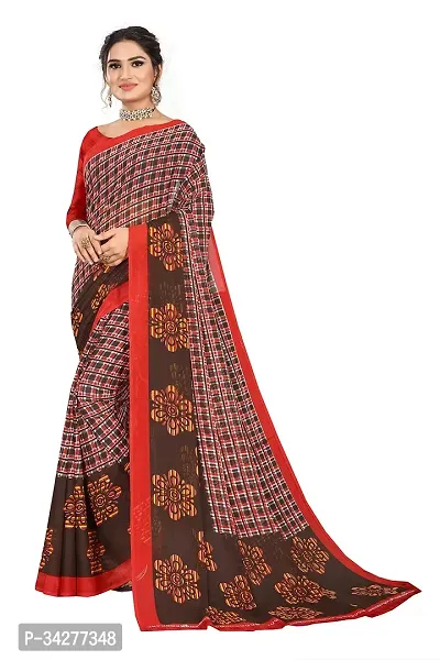 Stylish Multicoloured Polycotton Saree Without Blouse Piece For Women-thumb0