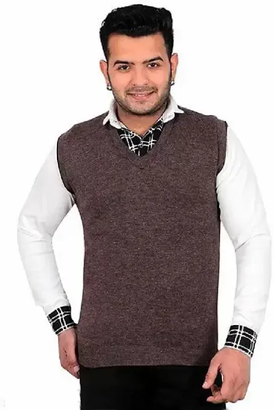 Mens Wool Half Sleeve Sweater