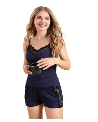 Attractive Comfortable Nightwear Dresses Navy Blue Color-thumb1