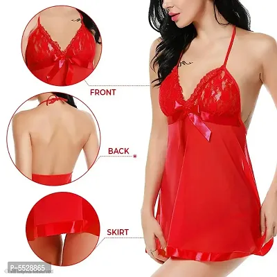 Nightwear  Baby Doll Dresses Red With Panty