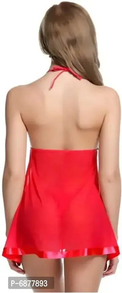 Stylish Soft Perfect for Every Hot night Women Nightdresses Black  Red Free Size (28 to 34)inch-thumb3