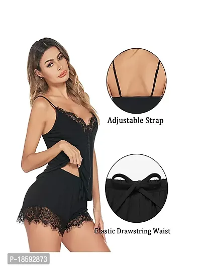 Trendy Women's  Girl's Hot sexy Babydoll Night dress | Women Top  Pajama Set|babydoll lingerie set| Sexy Dress Black Babydoll Night Suit-thumb0