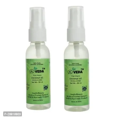 AK Veda 100% Natural  Herbal Virgin Coconut Oil-50+50 Ml (Pack-2) For Hair Fall Control  Hair Growth-thumb0