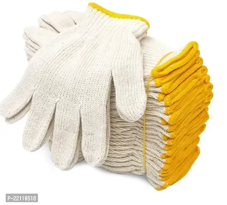 Cotton Knitted Hand Gloves Industrial,Garden  Construction use (10 Pair)-thumb0