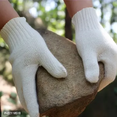 Cotton Knitted Hand Gloves Industrial,Garden  Construction use (10 Pair)-thumb2