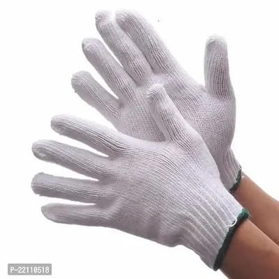 Cotton Knitted Hand Gloves Industrial,Garden  Construction use (10 Pair)-thumb3
