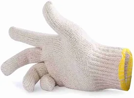 Cotton Knitted Hand Gloves Industrial,Garden  Construction use (10 Pair)-thumb3