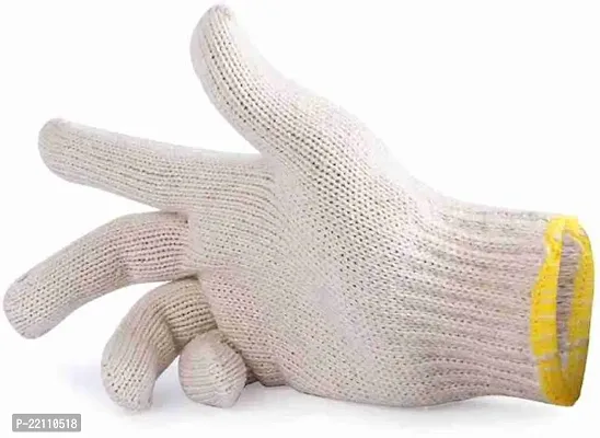 Cotton Knitted Hand Gloves Industrial,Garden  Construction use (10 Pair)-thumb4
