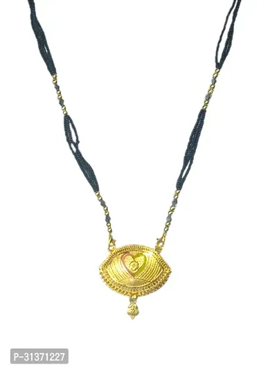 Women's  Gold Plated Traditional Black Beads Designer  Mangalsutra-thumb0