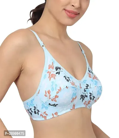 Stylish Blue Cotton Printed Bras For Women-thumb0
