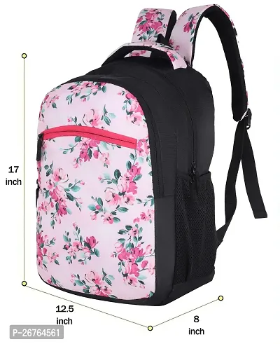 Stylish 35L Floral Print Pink Girls Backpack With 4 Compartments School Bag For Girls Waterproof Travel Backpacks For Women-thumb3