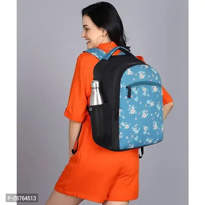 Latest Flower Print Blue Backpack For Women School Bage Laptop Backpacks For Girls Teens  Students Bags-thumb3