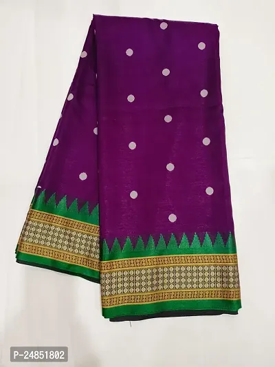 Beautiful Satin Woven Design Saree with Blouse piece-thumb0