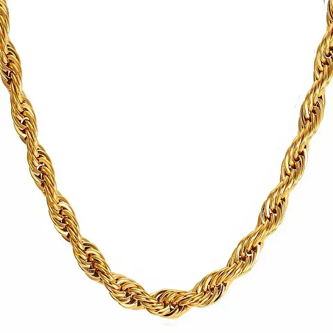 Memoir 1 Micron Real plated Brass 8.50mm, 105Gms Super thick heavy, 24 Inch Chain Necklace for Men Women