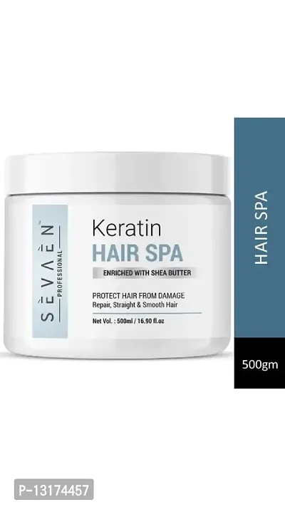 Sevaen Keratin Hair Spa Cream For Hair DryDamage repair And strengtheningSmoothing Hair With Deep Conditioning Treatment | 500gm