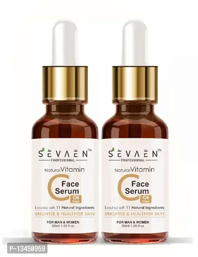Sevaen Vitamin C Face Serum Enrich with 11 Natural ingredients (Herbal) (Pack of 2) For men and women