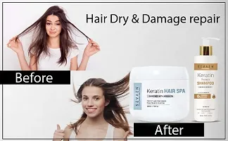 Sevaen Keratin Shampoo And Hair Spa Cream,for Frizz-Free hair up to 72 hours  Salon-like smooth hair at home.-thumb2