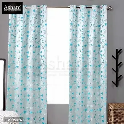 Polyester Printed Blue Glamour Designer Curtain-thumb0