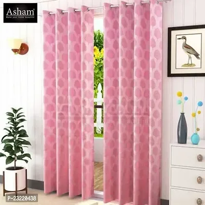 Asham Printed Pink Armani Designer Curtain-thumb0