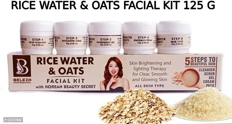 Natural Rice Water And Oats Facial Kit With Korean Beauty Secret For Glowing Skin 125 G