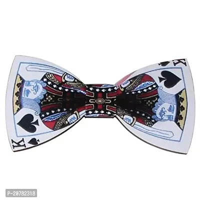 Hari Enterprise Mens Boy Funny Dollar Sign Letters Print Bow Tie Wooden Magnetic Necktie Party (king of Spades)-thumb0