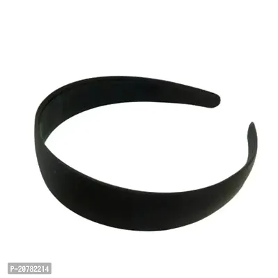 Hot Women Girls Fashion Simple Canvas Fabric Wide Headband Hair Band Headwear Solid Hair Accessories Casual New Daily Use (Cool Black)