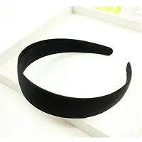 Hot Women Girls Fashion Simple Canvas Fabric Wide Headband Hair Band Headwear Solid Hair Accessories Casual New Daily Use (Cool Black)-thumb1