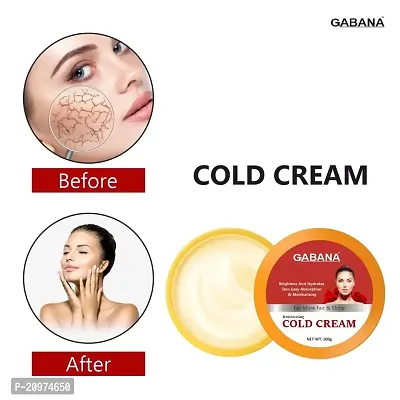 Gabana 100% Natural Non-Sticky Cold Cream with Aloe-Vera and Wheat Germ Oil Suitable for Long Lasting Hydration Improves Skin Texture Pack of 3 of 100 Grams (300 Grams)-thumb5