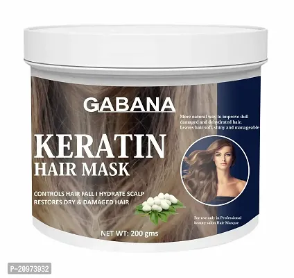 GABANA Keratin Hair Mask For Intense Damaged Hair Repair - Hydrate Dry Scalp - For Dry  Damaged Hair Pack of 1 of 200 Grams-thumb0