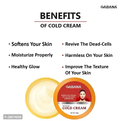 Gabana 100% Natural Non-Sticky Cold Cream with Aloe-Vera and Wheat Germ Oil Suitable for Long Lasting Hydration Improves Skin Texture Pack of 3 of 100 Grams (300 Grams)-thumb4