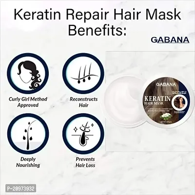 GABANA Keratin Hair Mask For Intense Damaged Hair Repair - Hydrate Dry Scalp - For Dry  Damaged Hair Pack of 1 of 200 Grams-thumb4