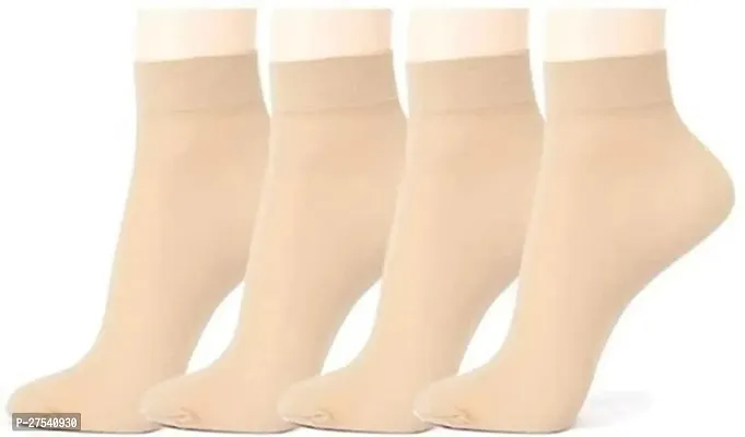 Tahiro Beige Cotton Ankle Length Socks - Pack Of 4