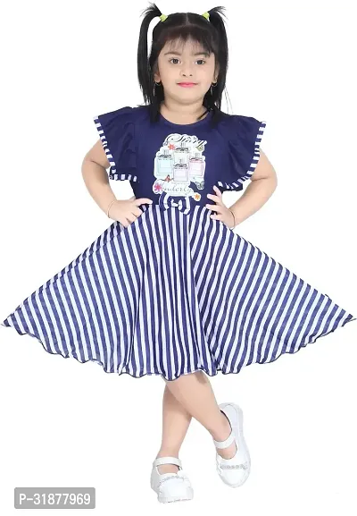 Stylish Blue Cotton Blend Frocks for Girl