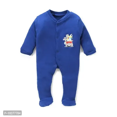 Mahadev Selection 100% Cotton Rompers/Sleepsuits/Jumpsuit/Night Suits for Baby Boys  Girls, Infants, New Borns (0_3 months, royal blue)-thumb3