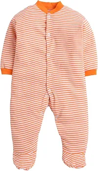 Full Sleeves Rompers for Baby Boys and Baby Girls Made of Cotton Bodysuit Sleepsuits Overalls Summer Winter All Seasons in Orange Color Pack of 3-thumb2
