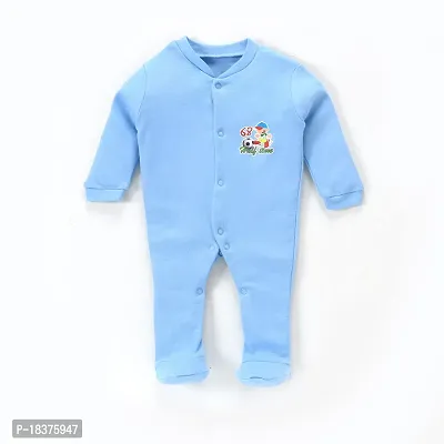 Mahadev Selection 100% Cotton Rompers/Sleepsuits/Jumpsuit/Night Suits for Baby Boys  Girls, Infants, New Borns (9_12 months, blue)-thumb3