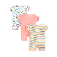 Mahadev Selection Baby Cotton Bodysuit/Romper/Onesie/Dungaree Knee Length For Baby Boys And Baby Girls (Pack of 3) (0_3 Months, Light pink)-thumb1