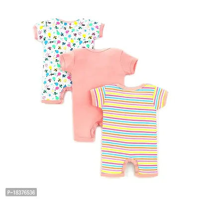 Mahadev Selection Baby Cotton Bodysuit/Romper/Onesie/Dungaree Knee Length For Baby Boys And Baby Girls (Pack of 3) (0_3 Months, Light pink)-thumb2