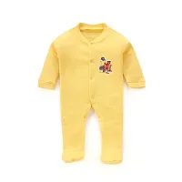 Mahadev Selection 100% Cotton Rompers/Sleepsuits/Jumpsuit/Night Suits for Baby Boys  Girls, Infants, New Borns (9_12 months, yellow)-thumb2