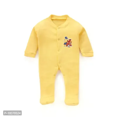 Mahadev Selection 100% Cotton Rompers/Sleepsuits/Jumpsuit/Night Suits for Baby Boys  Girls, Infants, New Borns (9_12 months, yellow)-thumb3