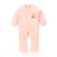 Mahadev Selection 100% Cotton Rompers/Sleepsuits/Jumpsuit/Night Suits for Baby Boys  Girls, Infants, New Borns (3_ 6 months, light pink)-thumb2