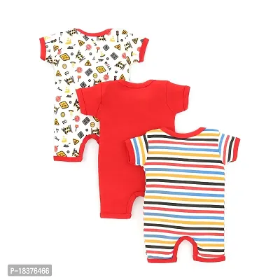 Mahadev Selection Baby Cotton Bodysuit/Romper/Onesie/Dungaree Knee Length For Baby Boys And Baby Girls (Pack of 3) (3_6 Months, Red)-thumb2