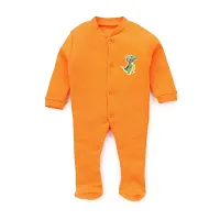 Mahadev Selection 100% Cotton Rompers/Sleepsuits/Jumpsuit/Night Suits for Baby Boys  Girls, Infants, New Borns (9_12 months, orange)-thumb2