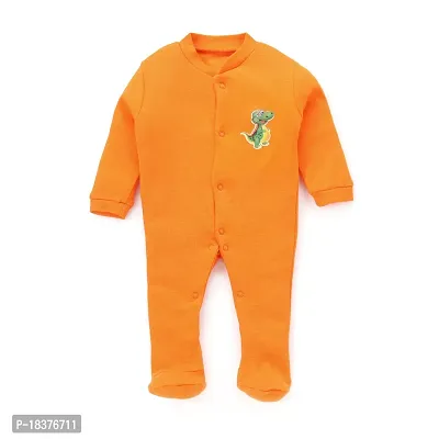 Mahadev Selection 100% Cotton Rompers/Sleepsuits/Jumpsuit/Night Suits for Baby Boys  Girls, Infants, New Borns (9_12 months, orange)-thumb3