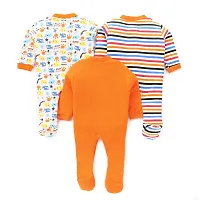 Mahadev Selection 100% Cotton Rompers/Sleepsuits/Jumpsuit/Night Suits for Baby Boys  Girls, Infants, New Borns (9_12 months, orange)-thumb1