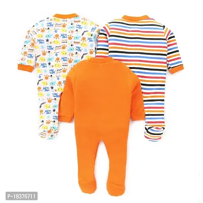 Mahadev Selection 100% Cotton Rompers/Sleepsuits/Jumpsuit/Night Suits for Baby Boys  Girls, Infants, New Borns (9_12 months, orange)-thumb2