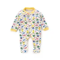 Mahadev Selection 100% Cotton Rompers/Sleepsuits/Jumpsuit/Night Suits for Baby Boys  Girls, Infants, New Borns (9_12 months, yellow)-thumb4