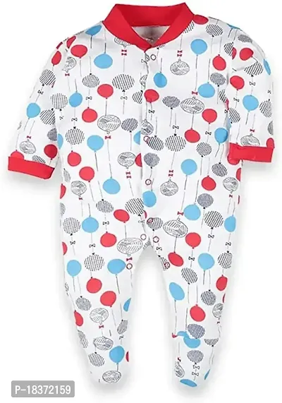 Cotton Rompers/Sleepsuits/Jumpsuit/Night Suits for Newborn Baby Boys  Girls in Red Color Pack of 3-thumb3