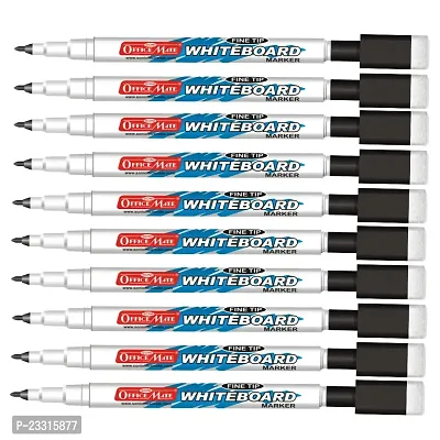 Soni Officemate Whiteboard Marker  Black Pack of 10-thumb0
